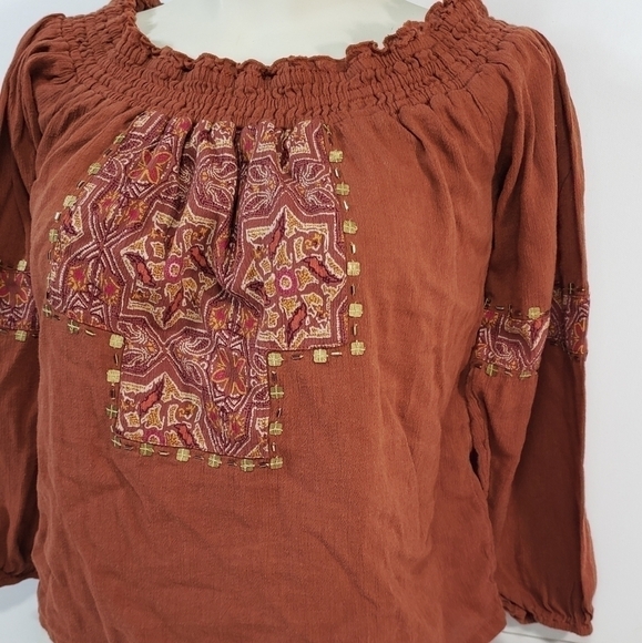Hollister Bohemian Orange Blouse - Picture 2 of 5